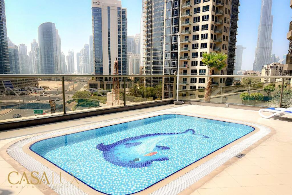 דובאי Lovely Big Studio W/ Burj Khalifa View In Downtown מראה חיצוני תמונה